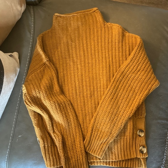 Madewell Mustard Cowl Neck Sweater, size S - Picture 2 of 5